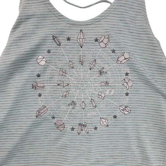 Tunic Tank Top Shirt Junior M Sz 7-9 Zodiac Healing Crystals Sleeveless Striped - Picture 7 of 16